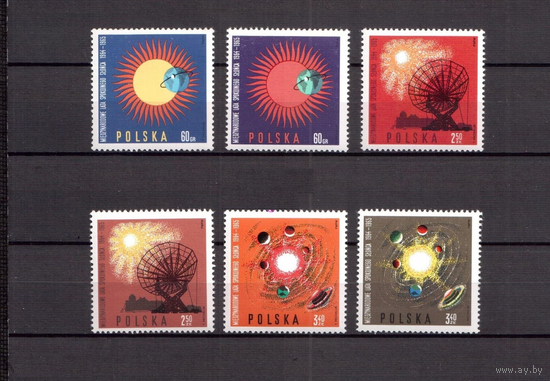 1965 Польша Mi PL 1606-11 - Год спокойного солнца - 6 марок MNH ** Космос