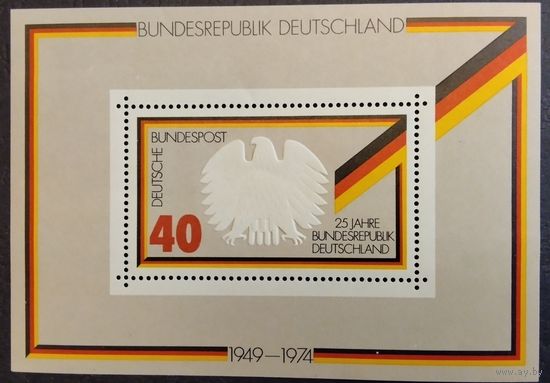 Германия. ФРГ. 1974г. Герб. Блок.