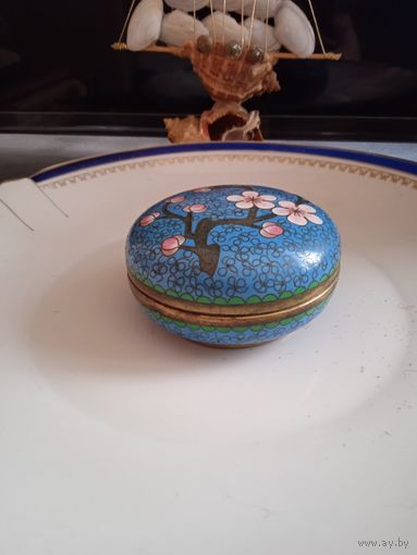 Шкатулка Клуазоне антикварная старый Китай