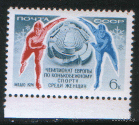 Заг. 4256. 1974. ЧЕ по конькобежному спорту. чиСт.
