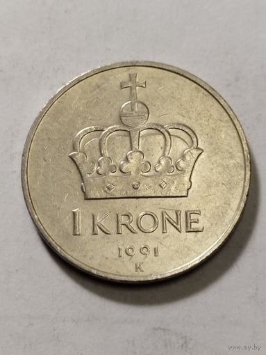 Норвегия 1 крона 1991