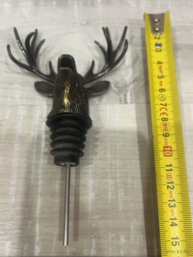 Пробка , дозатор для бутылки голова оленя металл