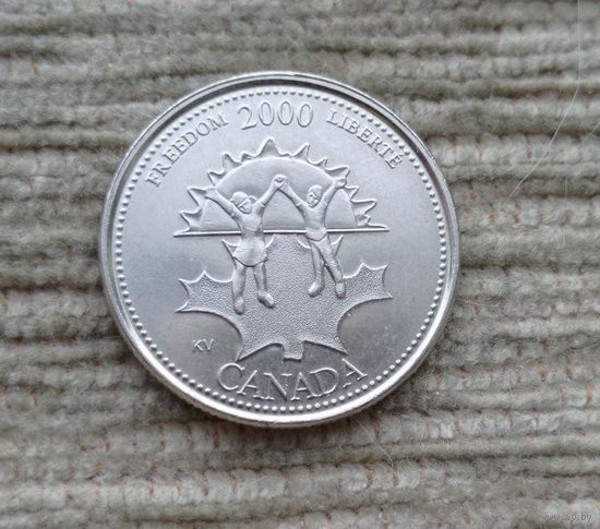 Werty71 Канада 25 центов 2000 миллениум Свобода