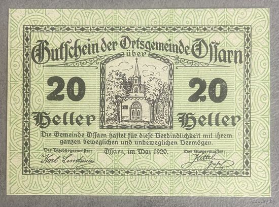 Нотгельд Австрия Оффарн, 20 геллеров 1920 год