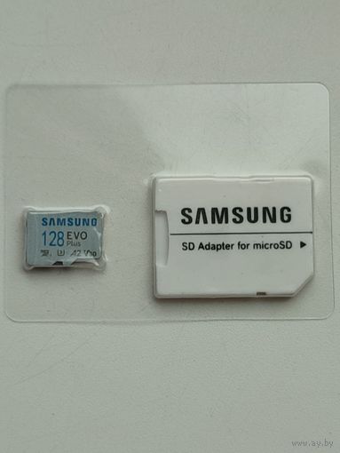 Карта памяти. SAMSUNG на 128 GB EVO Plus A2 V30 с адаптером