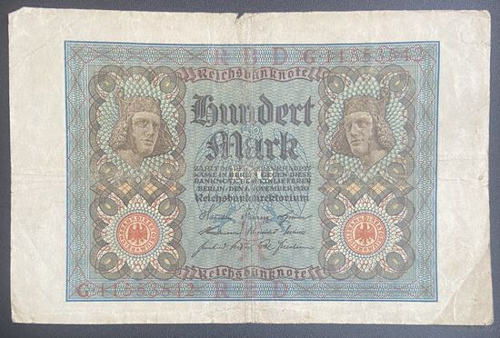 Банкнота 100 марок 1920 год. Веймарская республика