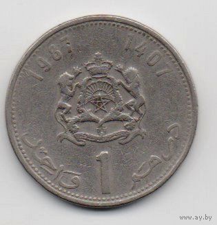КОРОЛЕВСТВО МАРОККО  1 ДИРХАМ 1987