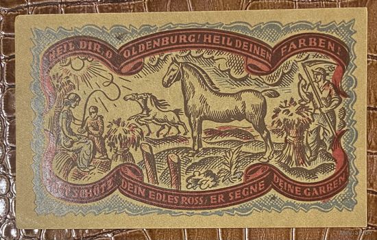 Нодгельд 50 пфеннигов 1921 год. Ольденбург. Веймарская республика