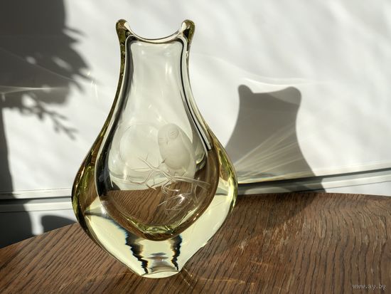 Ваза Чехия хрусталь редкая авторская