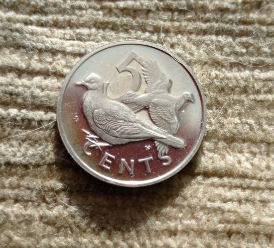 Werty71 Британские Виргинские острова 5 центов 1973 птица