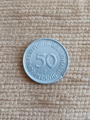 Германия. 50 пфеннигов 1989 года.  F.