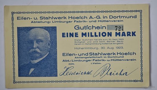 1923 год 1 000 000 марок Германия