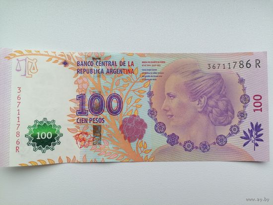 Аргентина 100 UNC c рубля