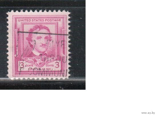 США-1949, (Мих.600), гаш. , Личности, Эдгар По(одиночка),