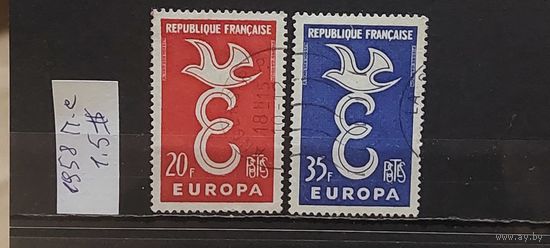 РАСПРОДАЖА ФРАНЦИЯ 1958г. Полная серия. Гаш.