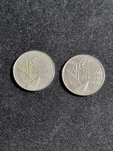 Финляндия 10 пенни 1992 и 1996