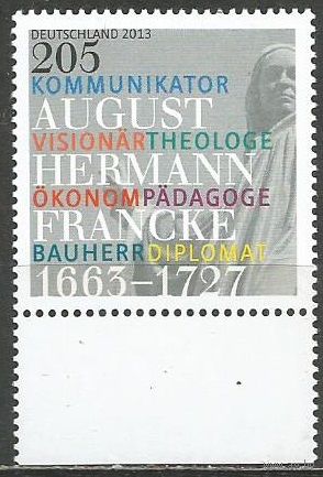 Германия. 350 лет со дня рождения А.Г.Франко. Богослов. 2013г. Mi#2989.