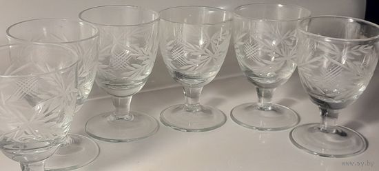 Рюмки хрустальные СССР, 6 шт.