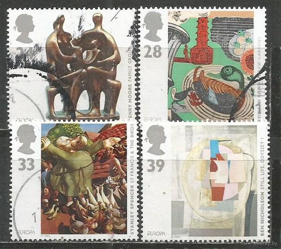 Британия. "Европа". Современное искусство. 1993г. Mi#1451-54. Серия.