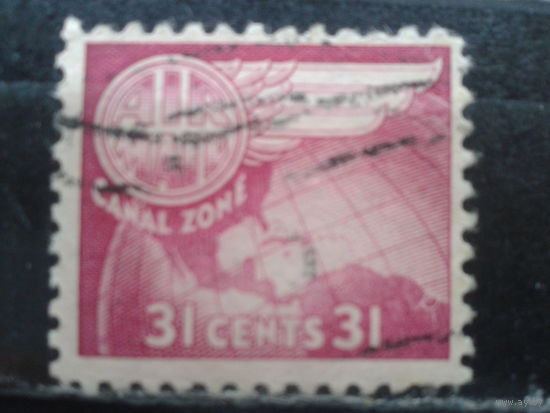 Зона Панамского канала, 1951. Стандарт. Авиапочта. Mi-4,0 евро гаш.