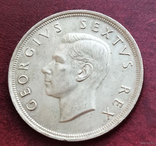 Серебро 0,500! ЮАР 5 шиллингов, 1952 300 лет основанию Кейптауна