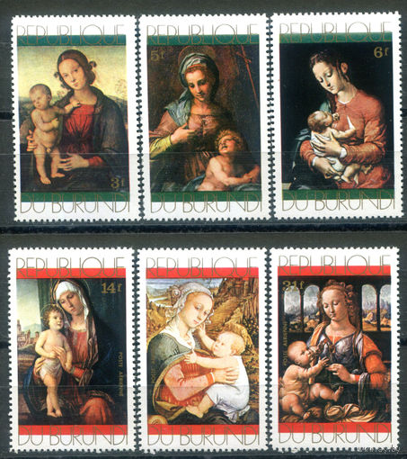 Бурунди - 1971г. - Рождество. Картины - 6 марок - полная серия, MNH [Mi 798 A - 803 A]. #3-Bu-Z-1-26
