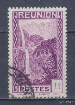 [110] Французские колонии.Реюньон 1933. Водопад.1с. Гашеная марка.