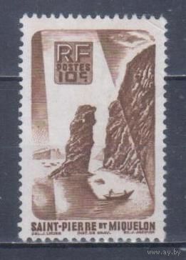 [1113] Французские колонии. Сент-Пьер и Микелон 1947. Бухта. БЕЗ КЛЕЯ.