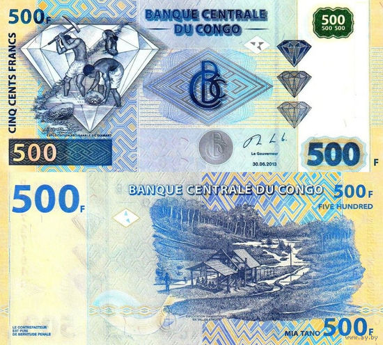 Конго 500 Франков 2013 UNC П1-47