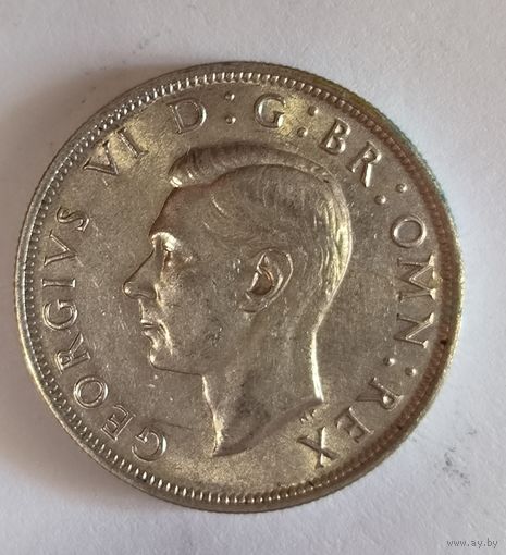 С рубля! Серебро Великобритании! 1/2 кроны 1946 остатки блеска