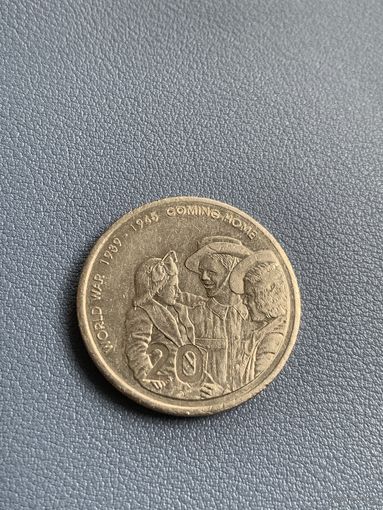 Австралия 20 центов 2005 60 лет со дня окончания 2й мировой Войны