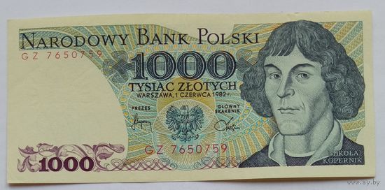 Польша 1000 Злотых 1982 Серия -GZ-, XF, 413