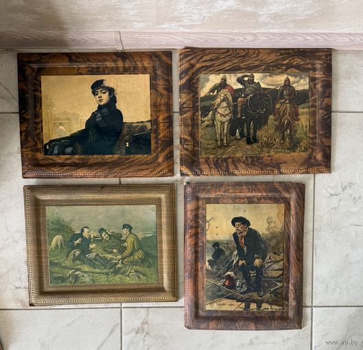 Художественное паспарту с репродукцией 1950-е года