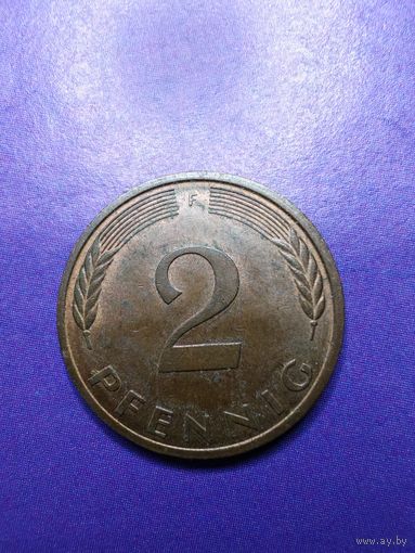 2 пфеннинга ФРГ 1980 F