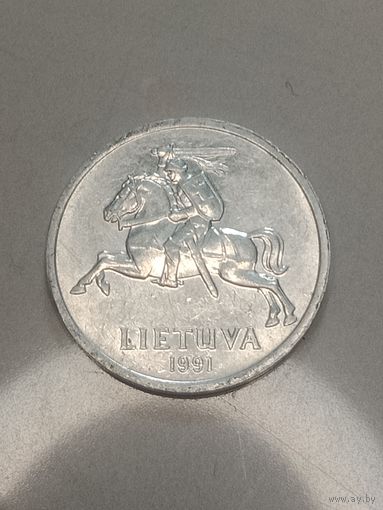 Литва 1 цент 1991 года .