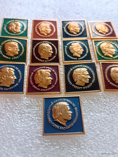 Набор значков Чемпионы мира по шахматам. Одним лотом. #-IV-1