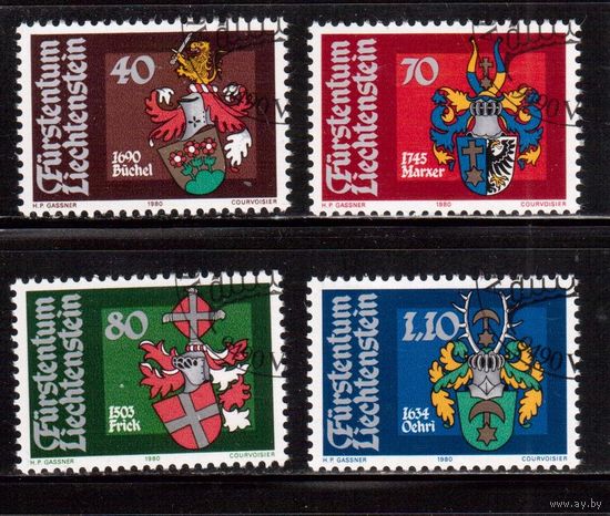 Лихтенштейн-1980(Мих.743-746)  гаш. , Гербы