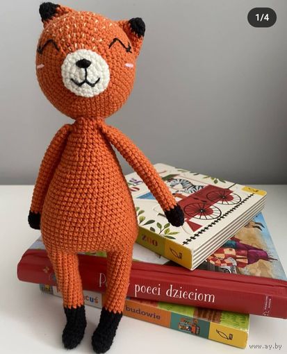 Хитрая лисичка Плюшевая вязаная мягкая игрушка амигуруми Лиса интерьер ручная работа handmade кукла