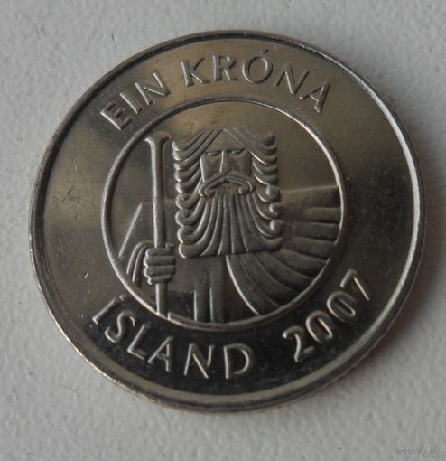 1 крона Исландия 2007 г.в.