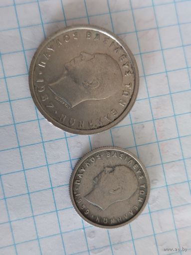 2 монеты Греция 1957