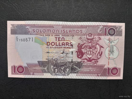 10 долларов 2011 года. Соломоновы Острова. UNC