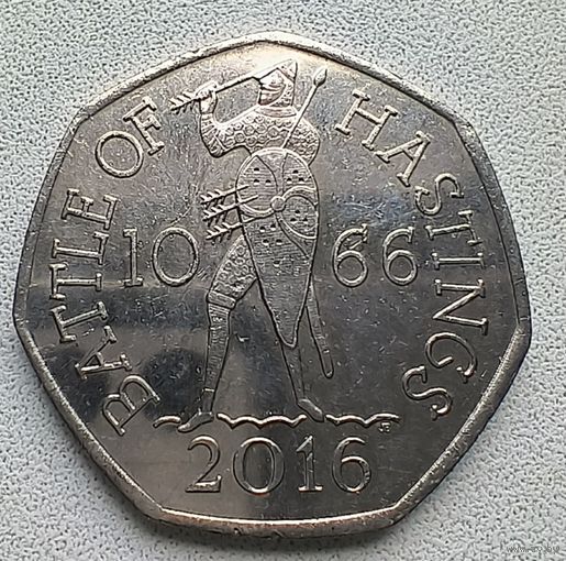 Великобритания 50 пенсов, 2016 950 лет Битве при Гастингсе 4-5-23
