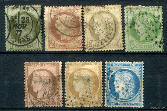 Франция (Республика) - 1871/73г. - Церера - 7 марок - полная серия, гашёные [Mi 45-51]. #1-Fr-9-A-1