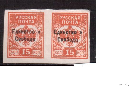 Россия-1919  , ** ,  Гражданская война, Надп. "Единство и Свобода", пара- абкляч надп.