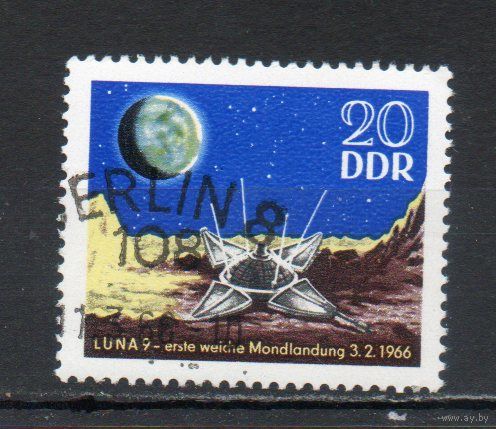 Советская автоматическая межпланетная станция "Луна-9" ГДР 1966 год серия из 1 марки