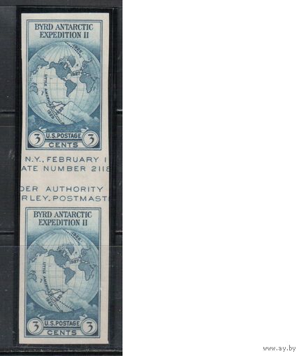 США-1935, (Скотт.768а), **, Антарктическая экспедиция, Карта, БЗЦ