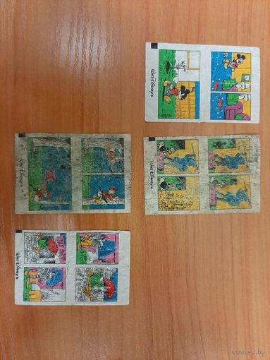 Вкладыши DONALD ДОНАЛЬД #8. 4 шт. Оригинал. Редкость. В коллекцию. Доставка бесплатно.