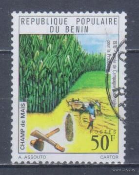 [1631] Бенин 1976. Флора.Плоды.Кукуруза. Гашеная марка.
