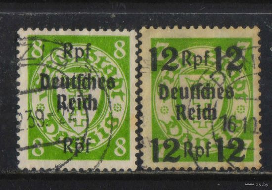 Германия Рейх 1939 Надп на марках Данцига #719,723