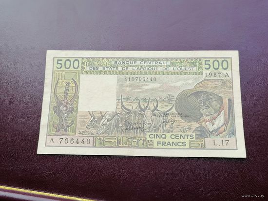 Кот - д Ивуар 500 франков 1987